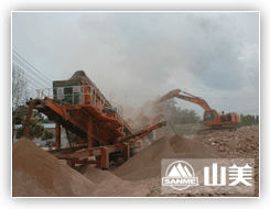 云南時(shí)產(chǎn)150噸輪胎移動(dòng)式建筑垃圾處理生產(chǎn)線